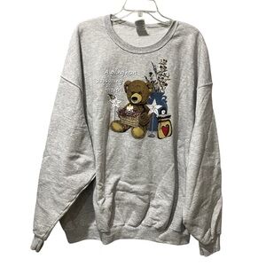 Jerzees sweatshirt a loving heart Stays Younger Forever bear 3xl Gray Grandma